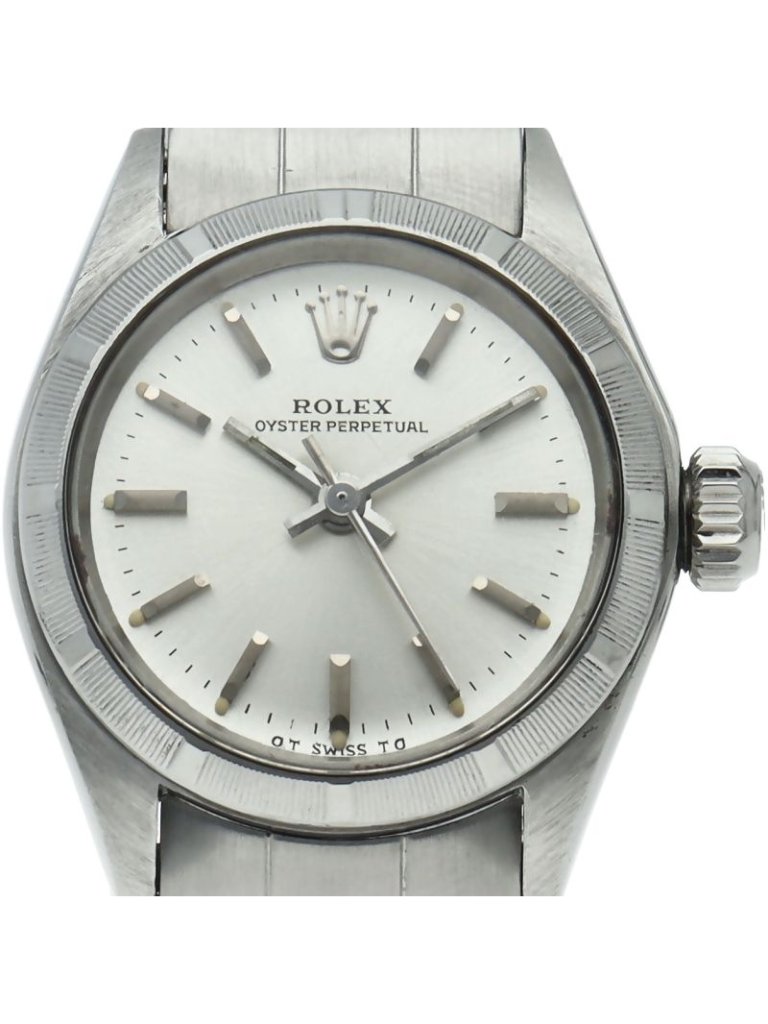Rolex Oyster Perpetual Antique Ss Watch Silver Polished